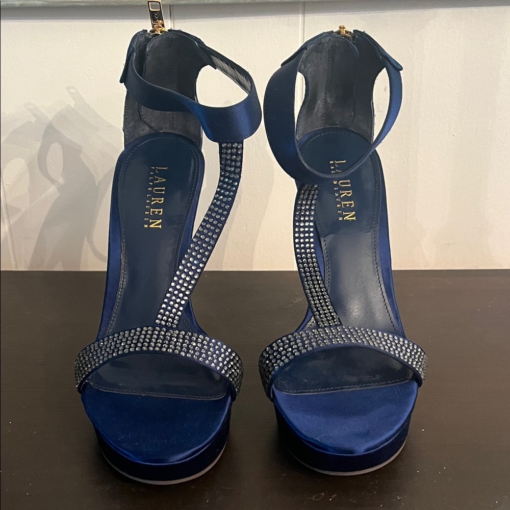 Lauren Ralph Lauren Blue Rhinestone Heels